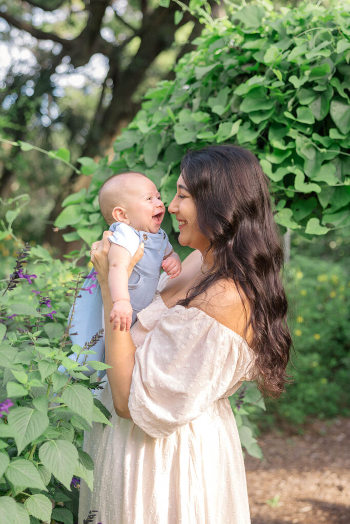 beautiful mom and baby