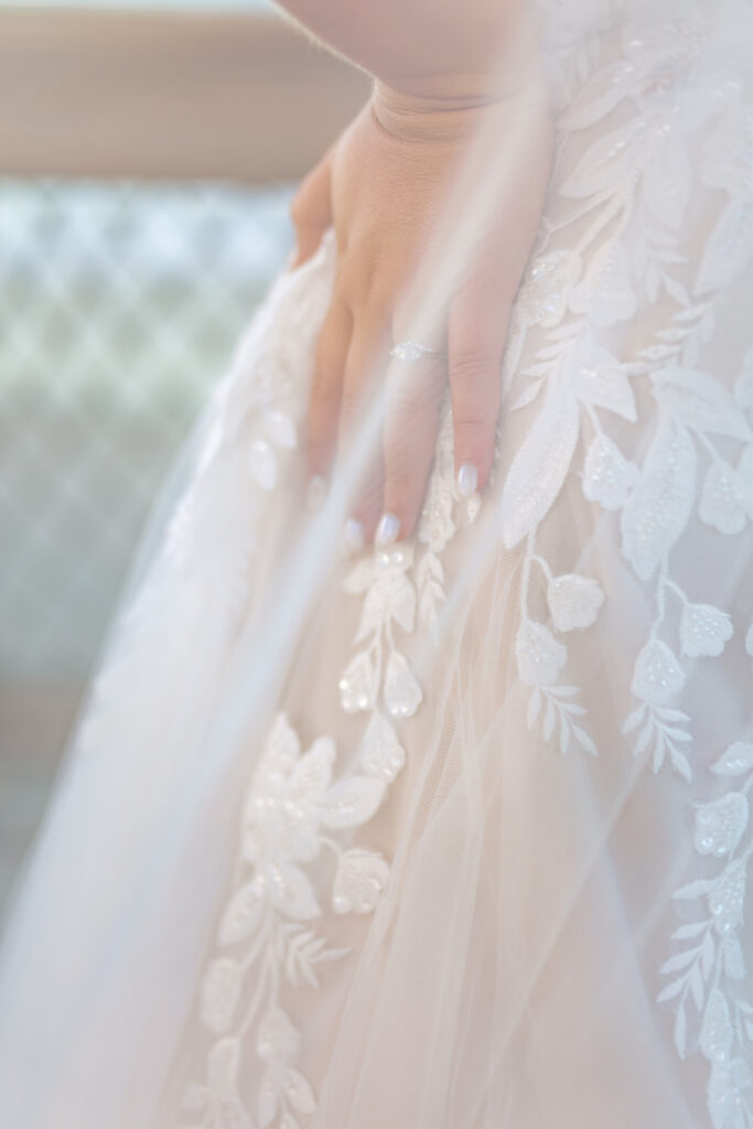 ring through wedding veil