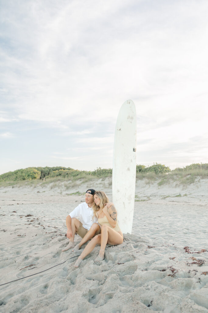 surf lovers on the beach