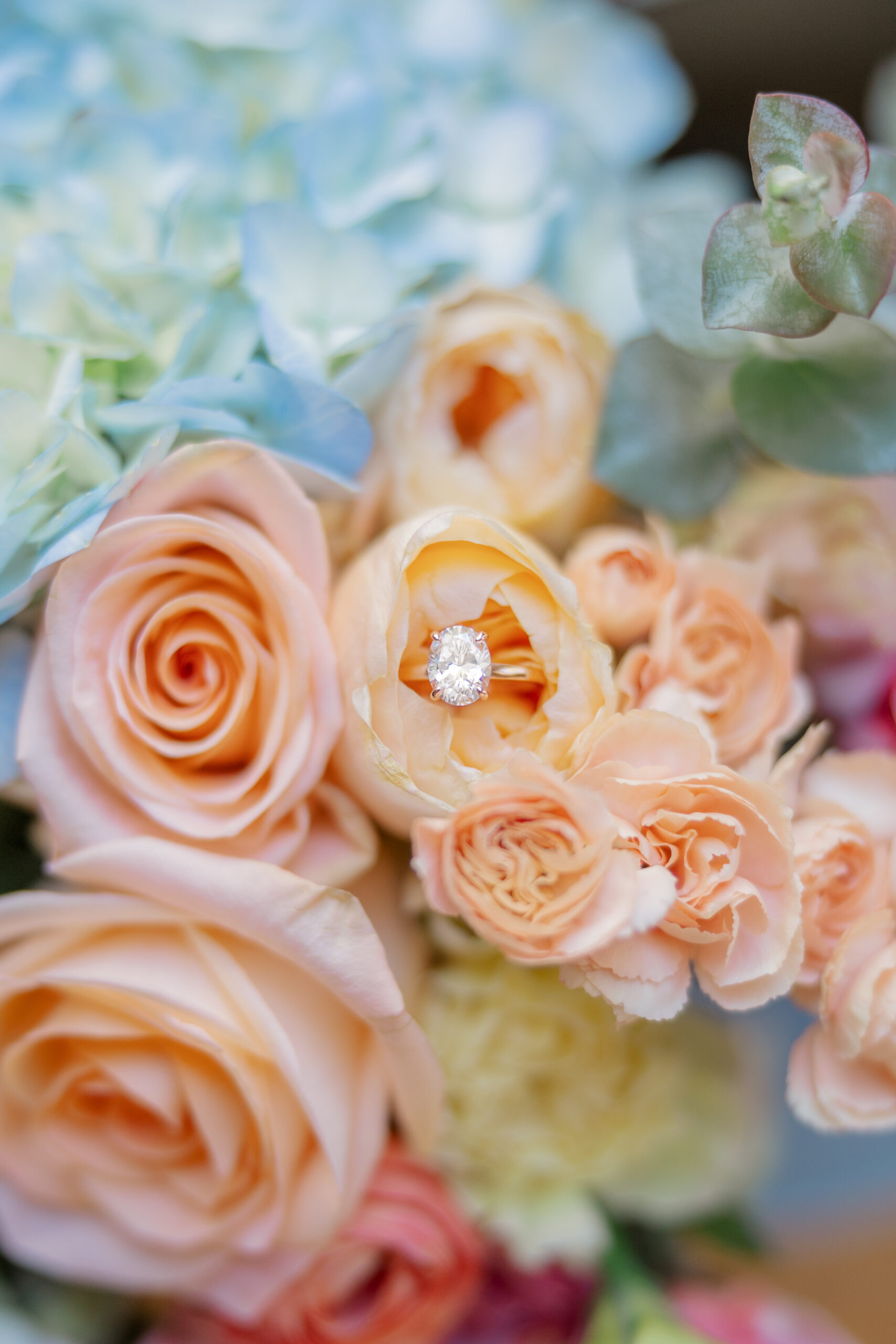 wedding ring in bouquet