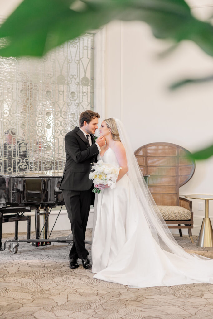 hotel lobby bridal portraits