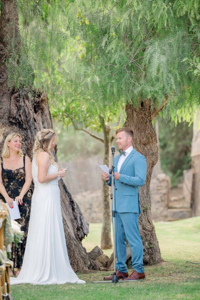 groom sharing vows