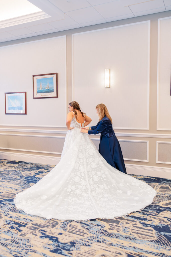Emotional mother daughter moment during Florida wedding getting ready