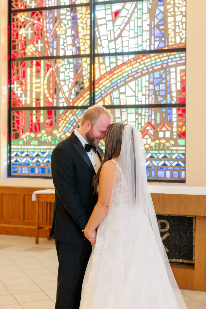 Bride and groom during Florida Catholic wedding ceremony