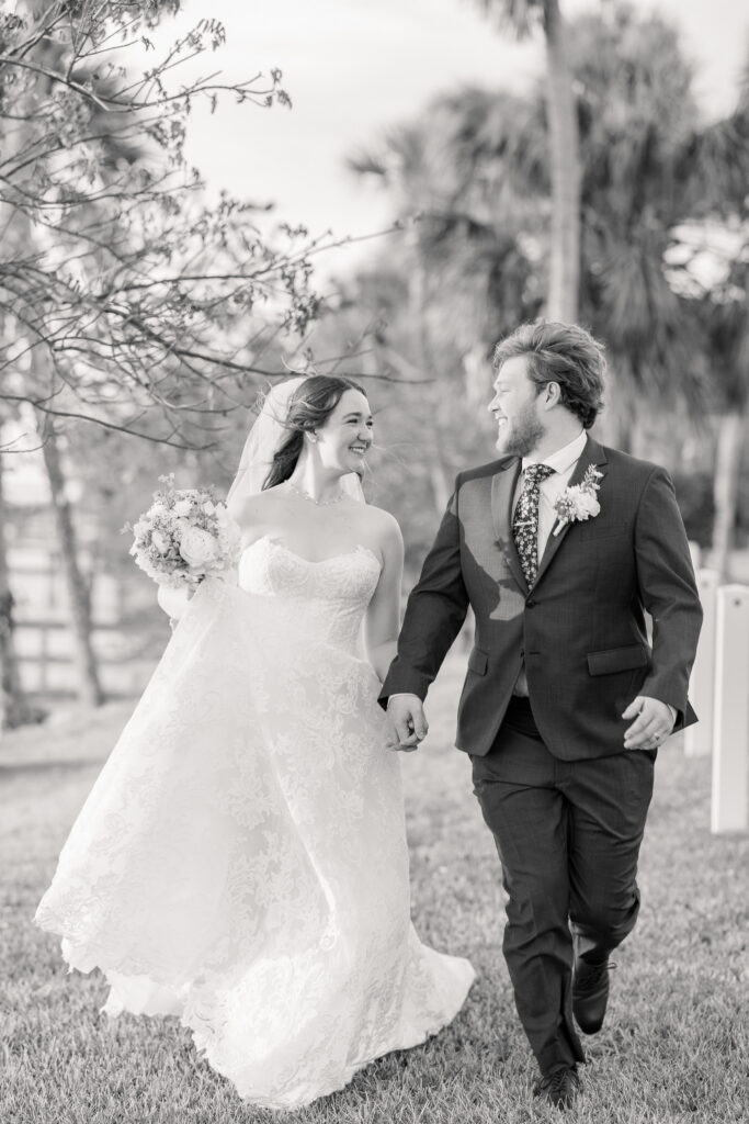 Romantic sunset wedding portraits along the Indian River in Merritt Island