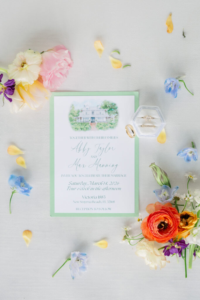 spring florals flatlay