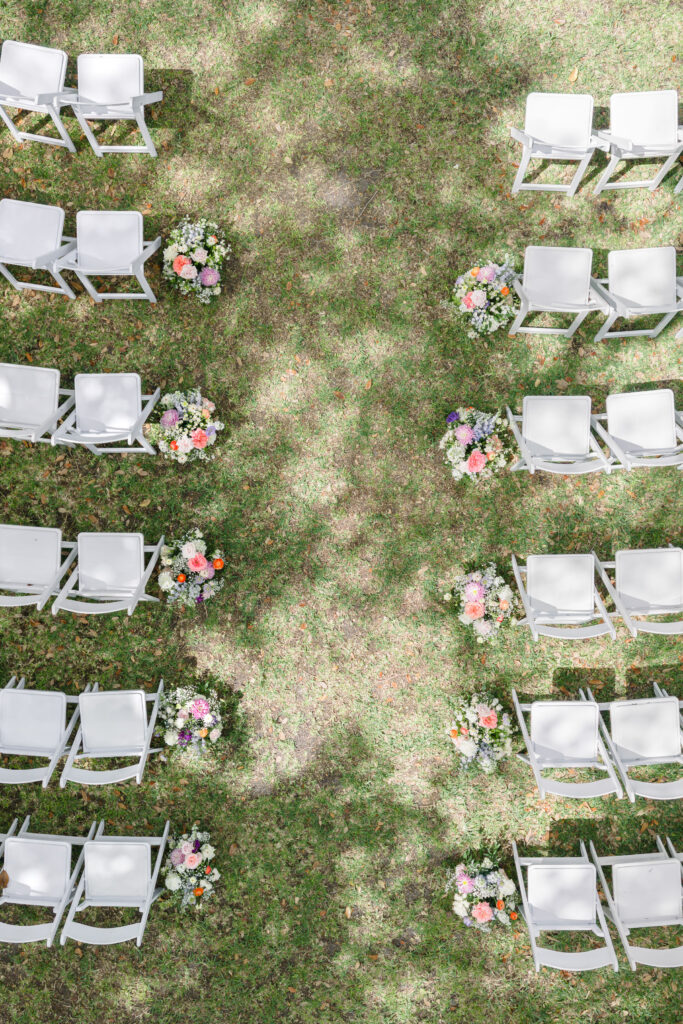 Victoria 1883 wedding venue New Smyrna Beach Florida exterior drone