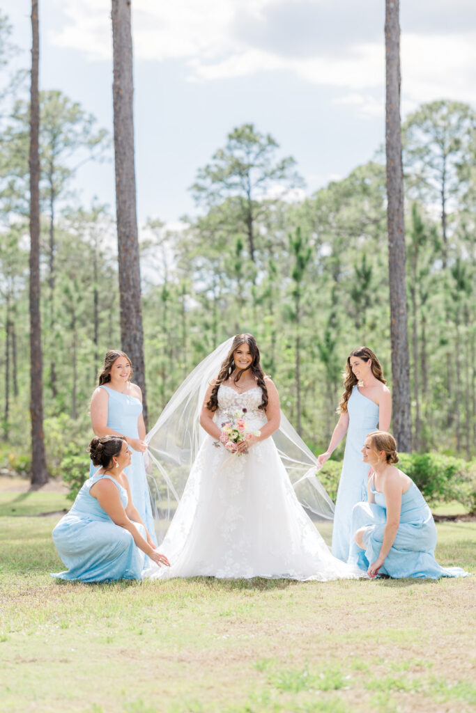 bride and her bridesmaids at a central Florida wedding venue