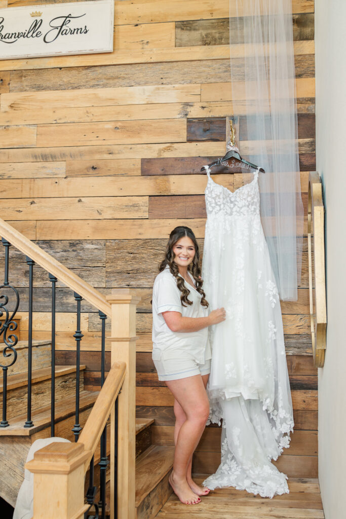 bride and her dress from bella bridal outlet
